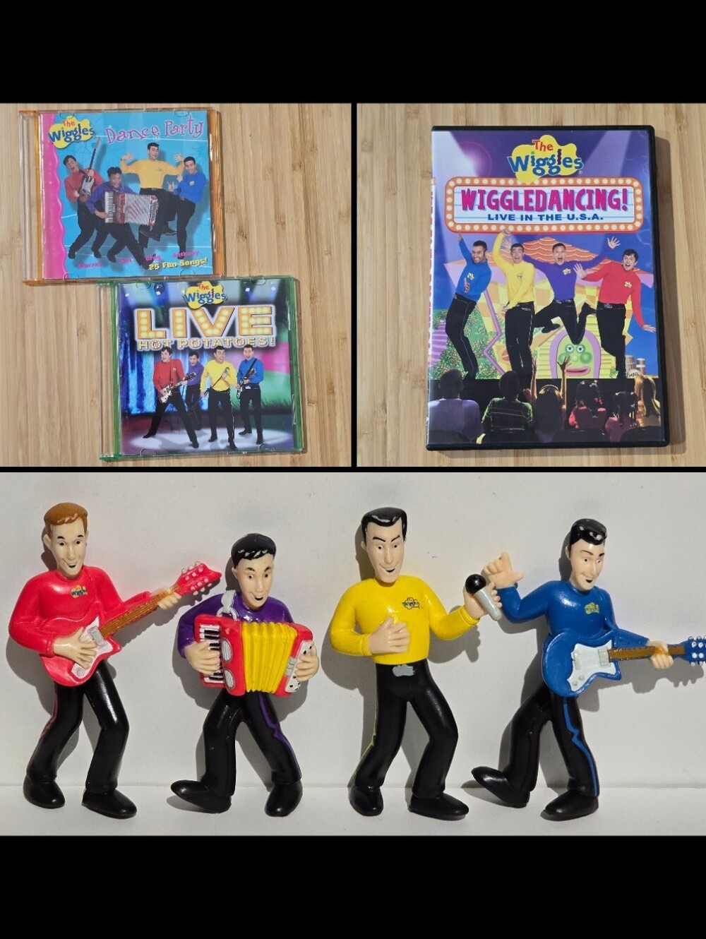 The Wiggles Cd/Dvd/figure Lot